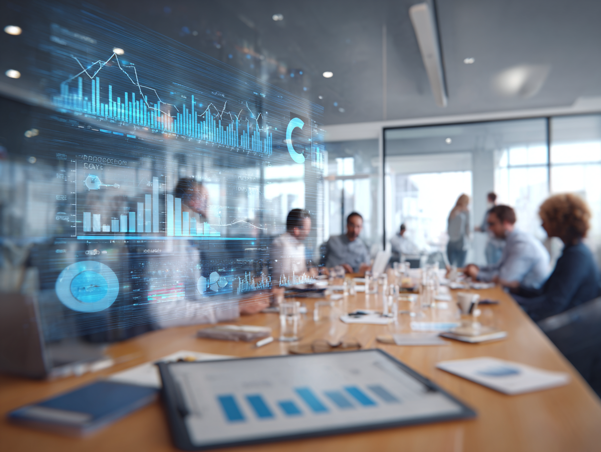 Designer presenting UI boards